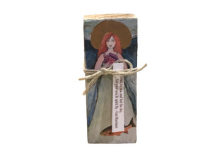 Small Wood Block Angel "Smell The Sea..."