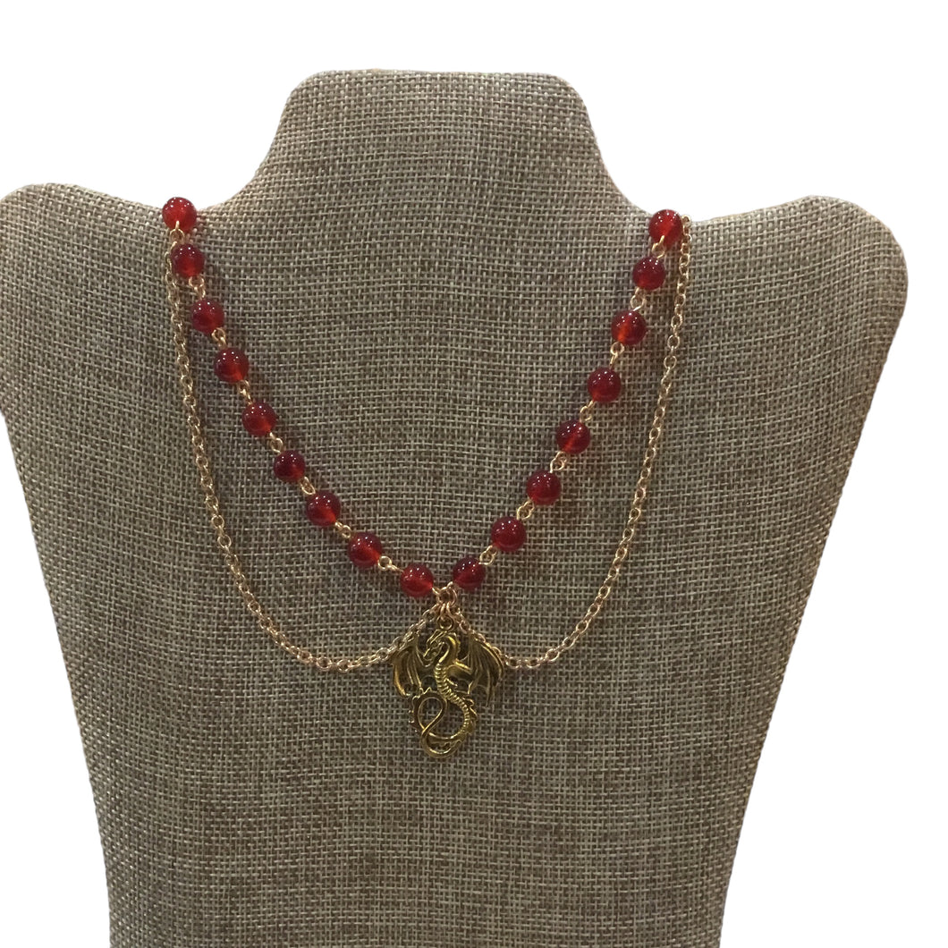 Carnelian Dragon Necklace