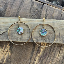 Abalone Shell and Gold Hoop Earrings