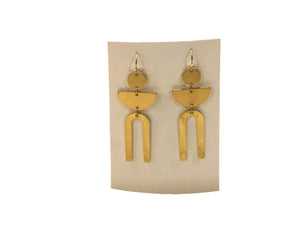 Brass Half-Moon Maxi Earrings