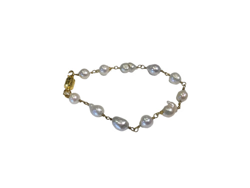 Pearl Chain Bracelet (Gold)