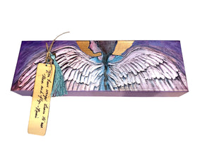 Canvas Angel with Bookmark "You have wings..."