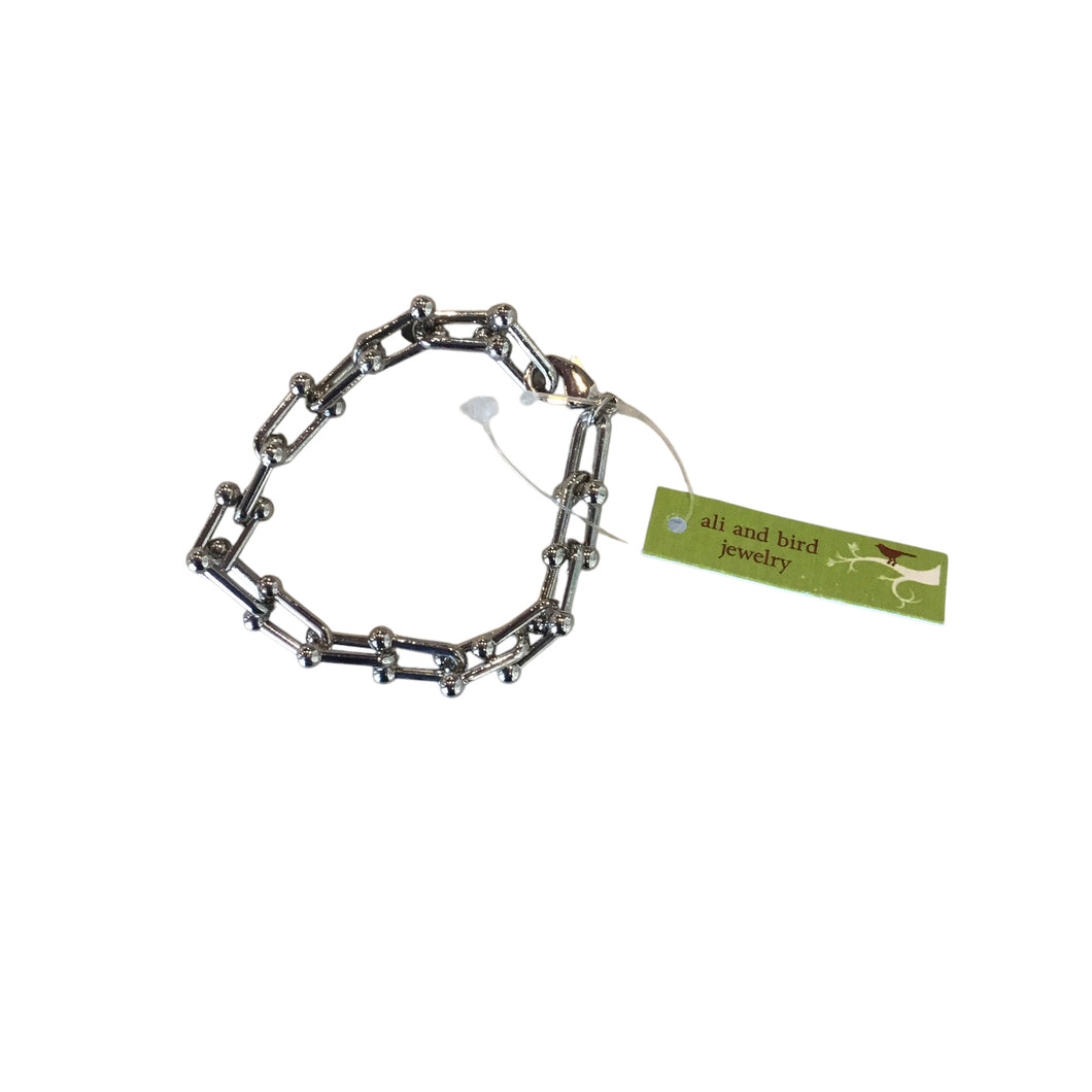 Silver Horsebit Chain Bracelet