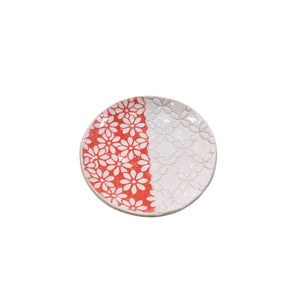 Red & White Floral Trinket Dish