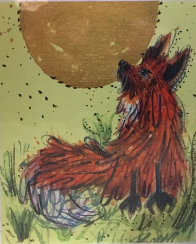 Gold moon w/ fox