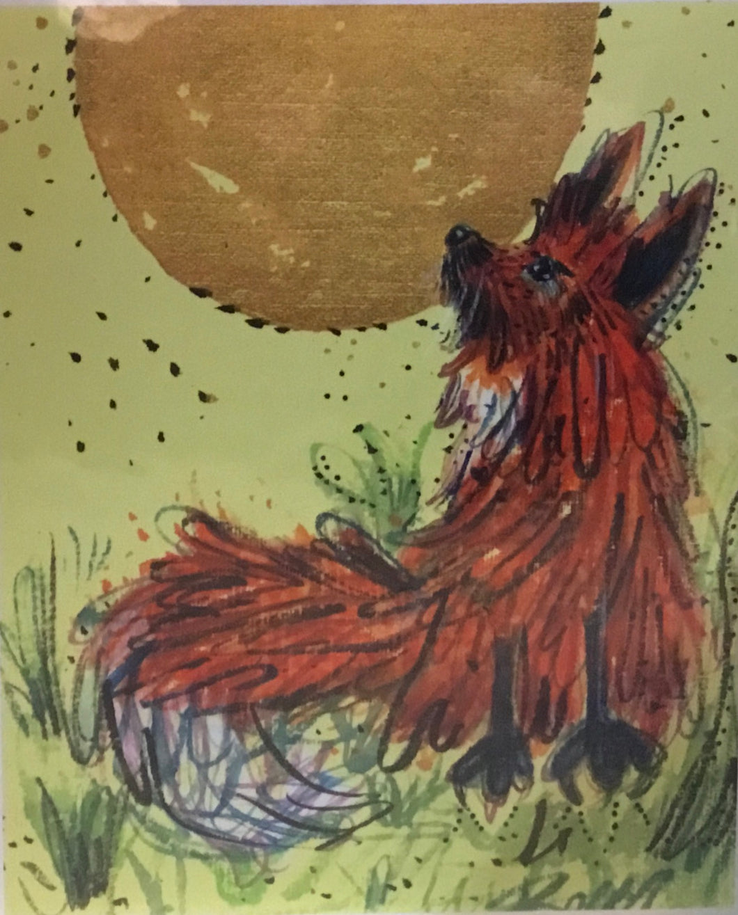 Gold moon w/ fox