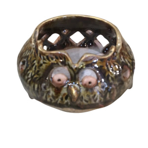 Owl Votive, Red/Black