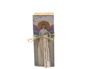 Small Wood Block Angel "Dare To Love Yourself...."