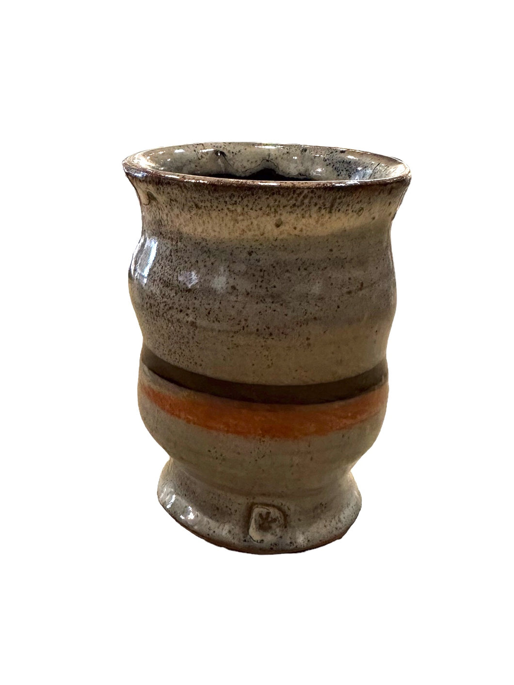 Georgia Clay Light Grey and Rust No-Handle Mug