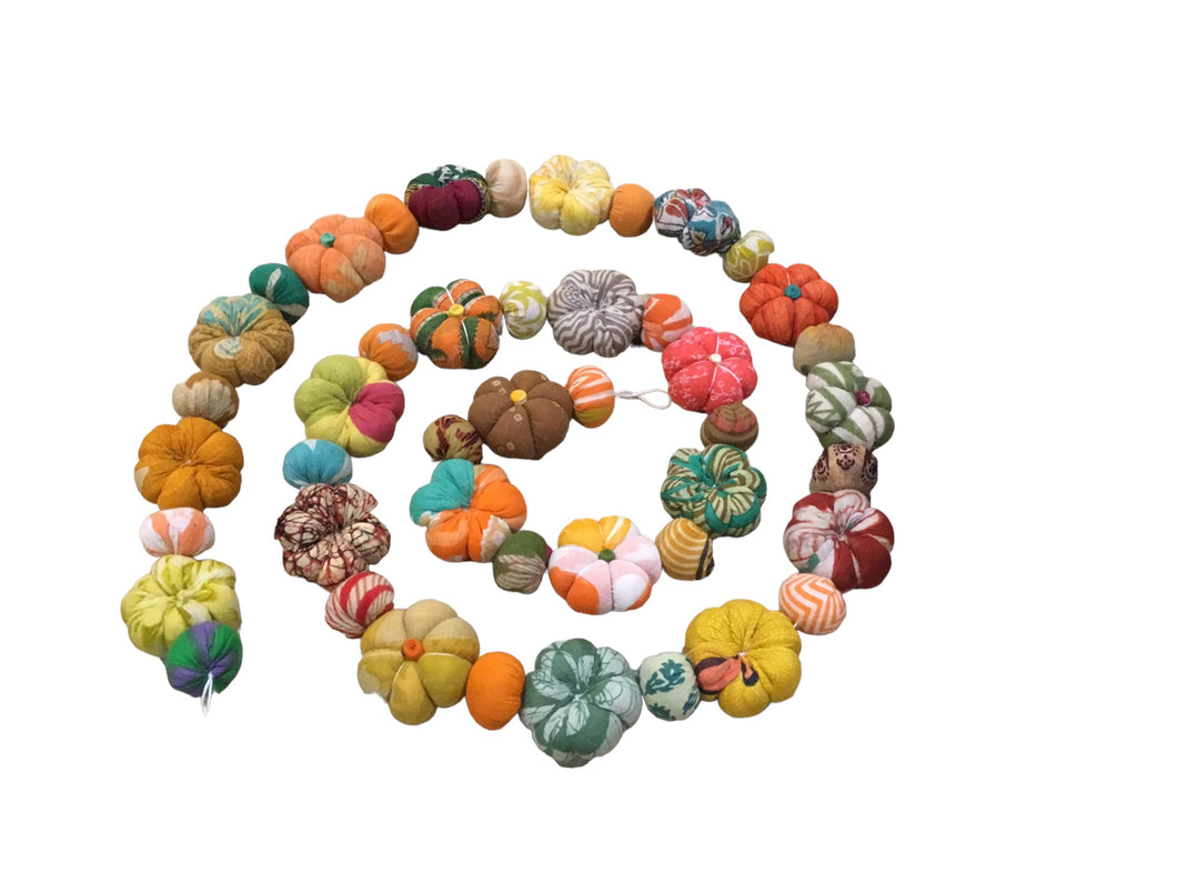 Mini saree pumpkin bead garland
