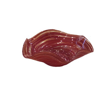 Blown Glass Wavy Bowl Small - Maroon