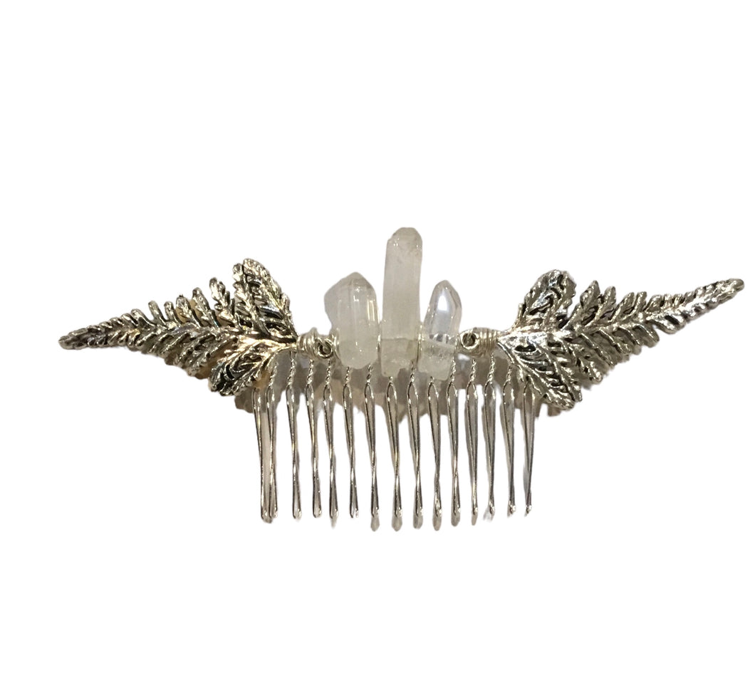 Fern and Quartz Hair Comb