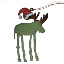 Moose Ornament Santa