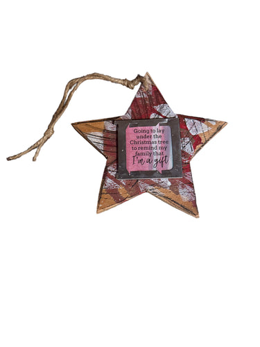 Star Ornament-Going To Lay Under The Christmas Tree (red)