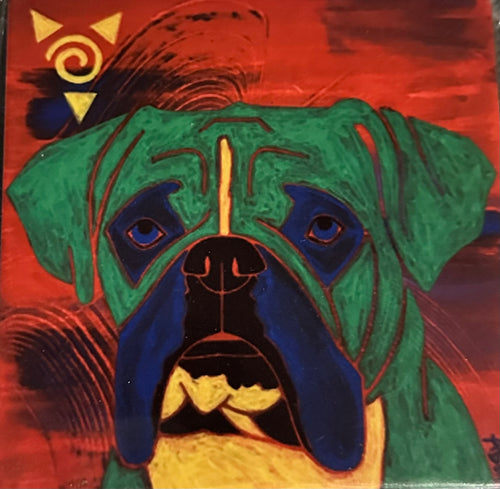 Green and Blue Boxer Coaster