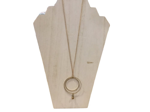 Brass Double-Circles Maxi Pendant
