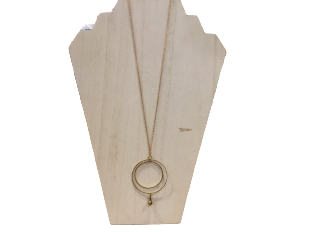 Brass Double-Circles Maxi Pendant
