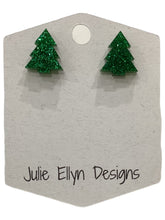 Sparkle Tree Wood Stud Earrings