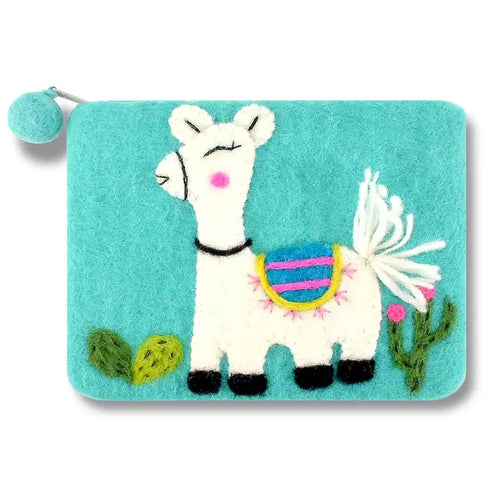 Felted Llama Coin Purse