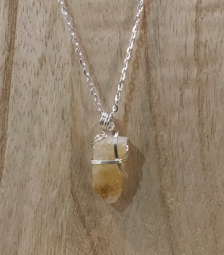 Large Natural Citrine Point Pendant