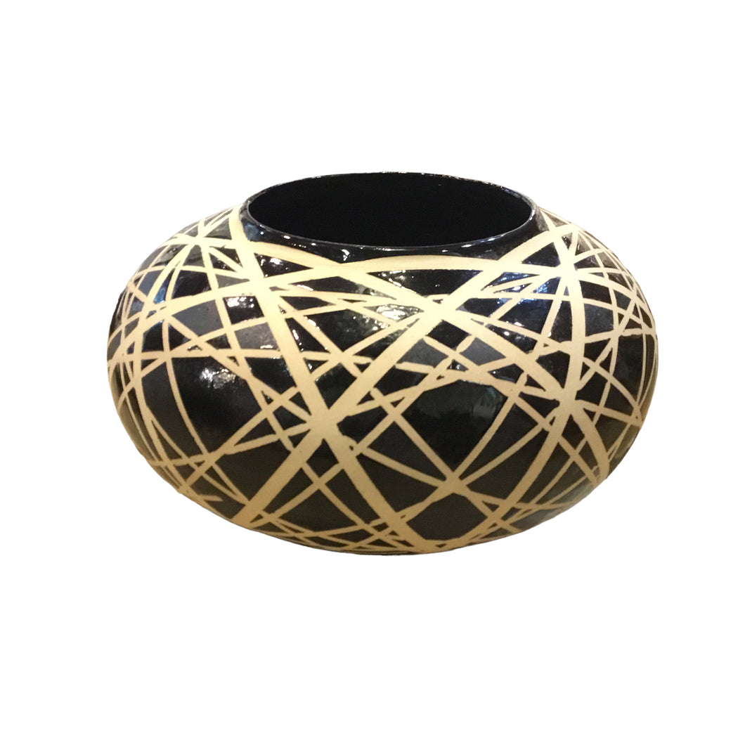 Caffeinated Spider White, Black & White Vase