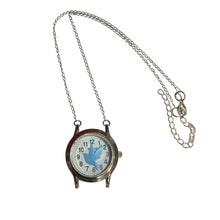 Blue Bird in a Watch Necklace
