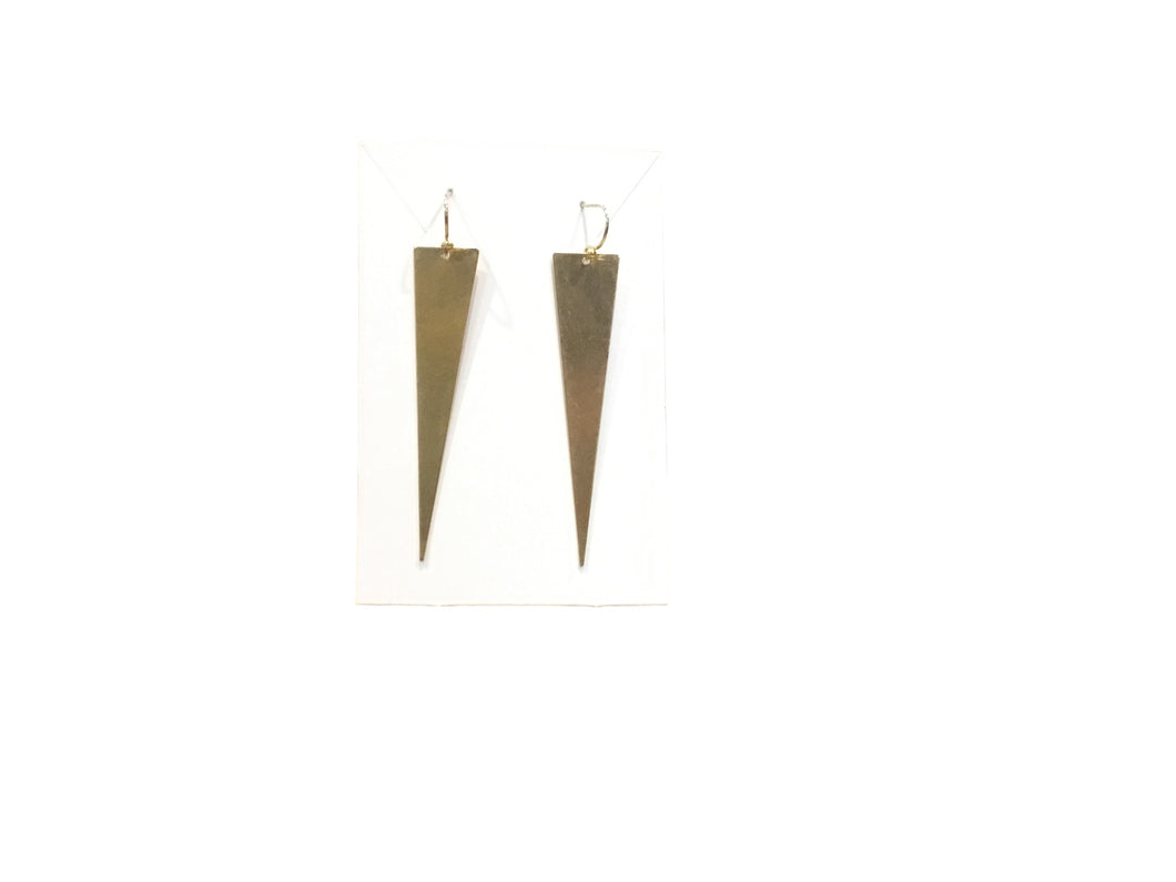Brass triangle earrings