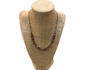 18" Mixed Tawny Brown Necklace--Czech Glass Beads