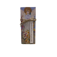 Small Wood Block Angel " Friends are the flowers.."