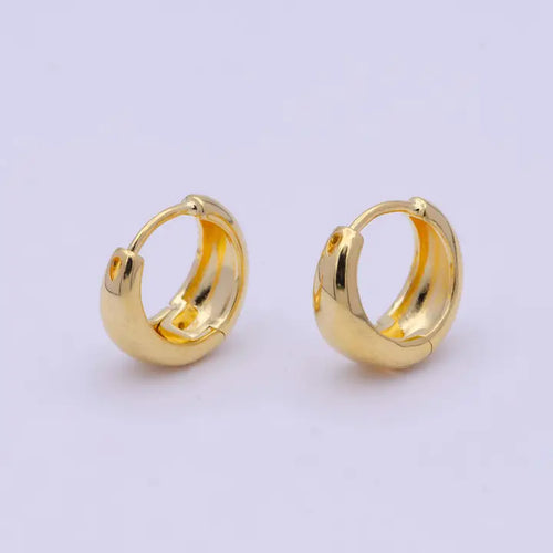 24K Gold Filled 15mm Dome Huggie Earrings