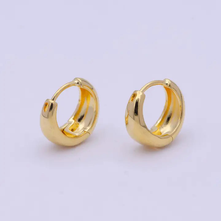 24K Gold Filled 15mm Dome Huggie Earrings
