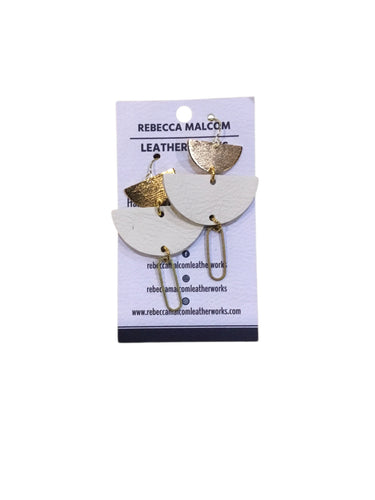 Halfmoon with Brass Earrings - Creme