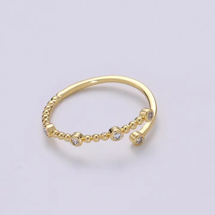 Dainty Cz Circle Bubble Ring Open