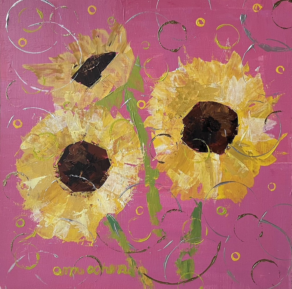Dancing Sunflowers-Pink