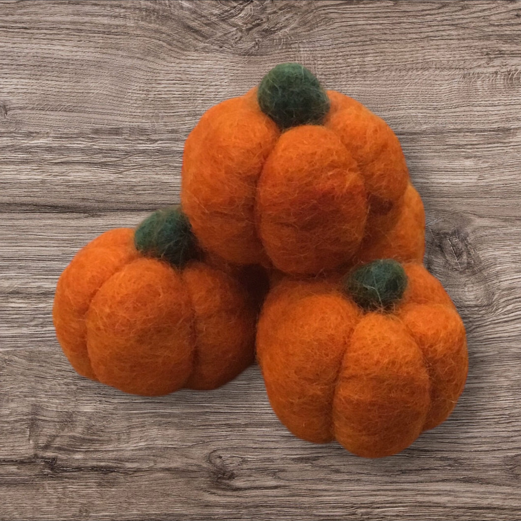 Felt Pumpkins-Dark Orange