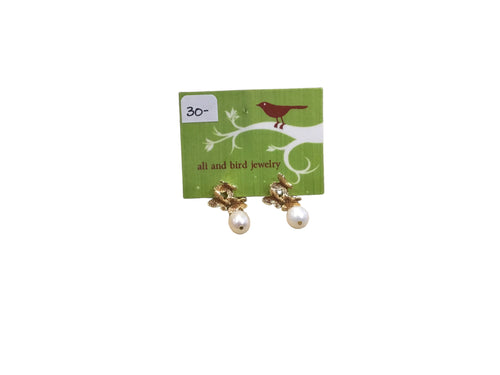 Butterfly and pearl earrings