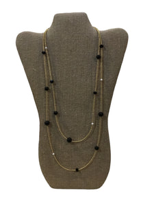 Black on Gold Long Necklace