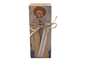 Small Wood Block Angel "See yourself through the eyes of God"