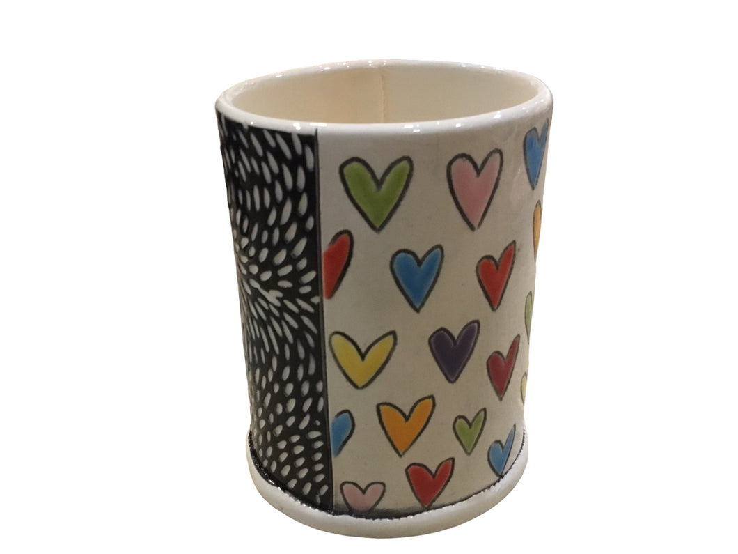 Medium Hearts and White Flecks Vase