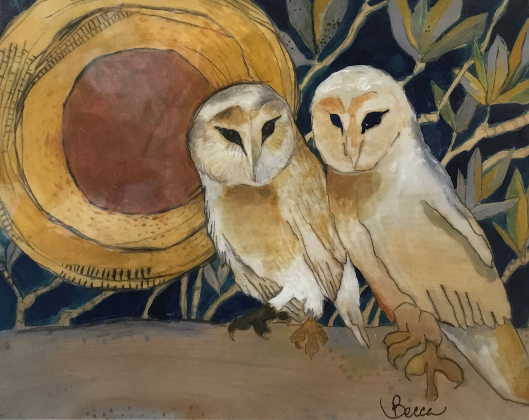 Copper moon barn owl