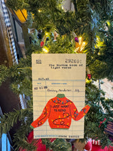 Vintage Library Checkout Card Ornament