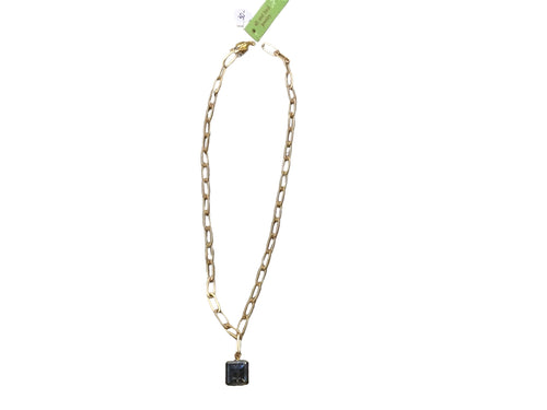 Matte paperclip necklace w/ombre