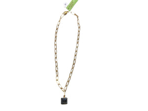 Matte paperclip necklace w/ombre