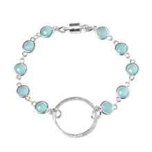 Nataly Bracelet--Aqua on Silver