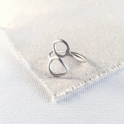 Layered Leaf Ring - silver