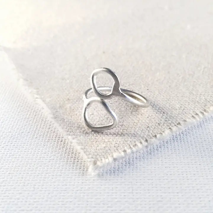 Layered Leaf Ring - silver