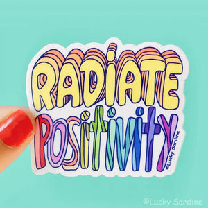 Radiate Positivity Happy Rainbow Vinyl Sticker