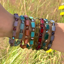 Rectangle Glass Elastic Bracelet