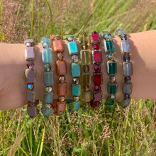 Rectangle Glass Elastic Bracelet
