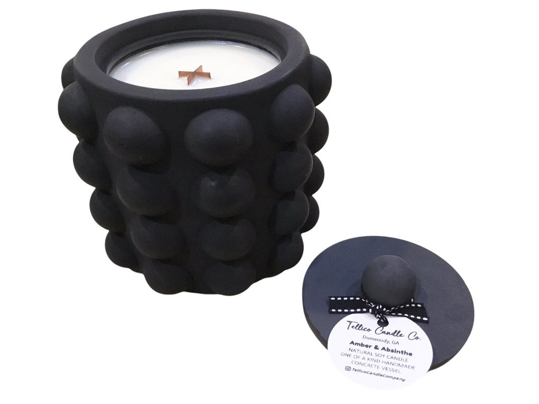 Amber and Absinthe Black Bubble Candle